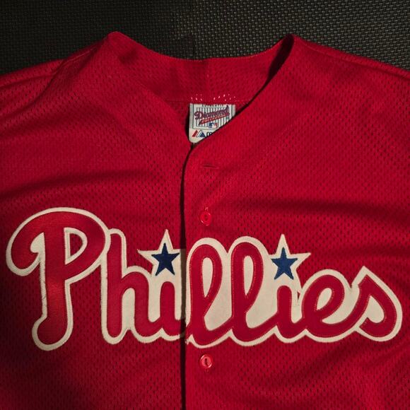 Vintage 90s Majestic Diamond Collection Made in USA Phillies Jersey - Picture 2 of 5